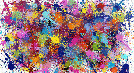 Colorful abstract powder explosion on white background for art and celebration themes