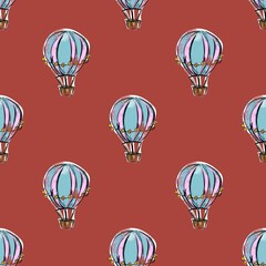 hot air balloons seamles pattern