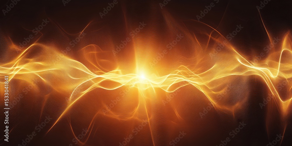 Poster abstract golden wave pattern background design