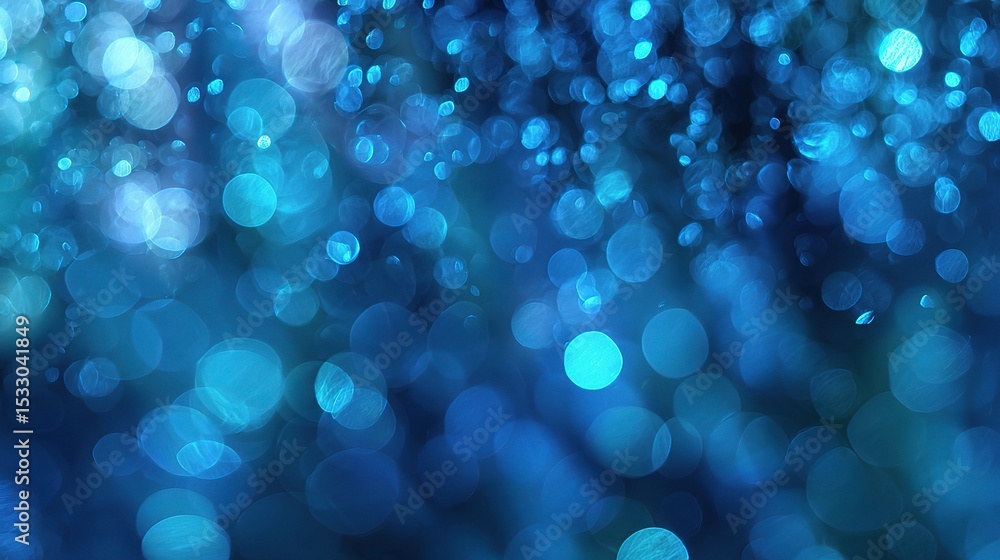 Poster abstract blue bokeh background with defocused elements for design