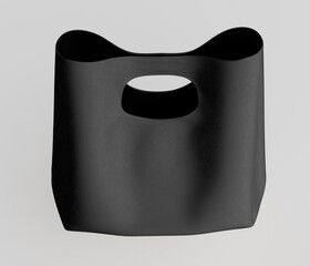 Modern black tote bag design mockup high angle view for commercial and editorial use empty product display contemporary design black color studio shot