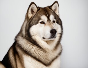 Obraz premium Wild Elegance: Alaskan Dog with Thick Coat and Posed Stance