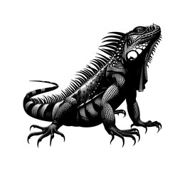 silhouette of iguana reptile (artwork 1)