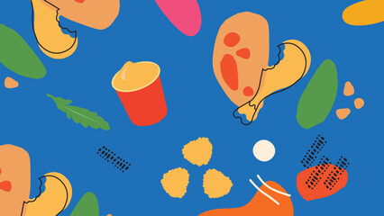 Crispy Chicken and Ketchup Background