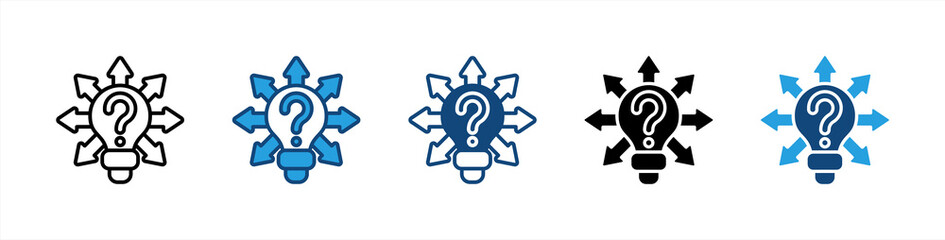 Uncertainty icon sheet multiple style collection