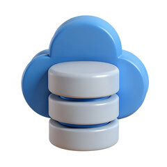 3d cloud storage concept on a transparent background