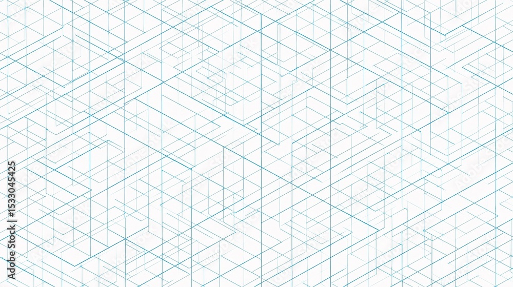 Poster isometric seamless blueprint style graph pattern design