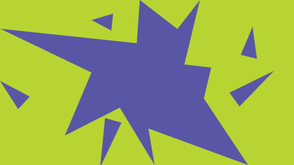 Purple starburst on neon green background