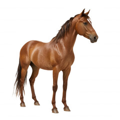 Obraz premium Beautiful brown horse standing gracefully with shiny coat equine photography on transparent background