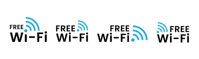 Free Wifi icon set illustration. Wireless network connection sign and symbol. 