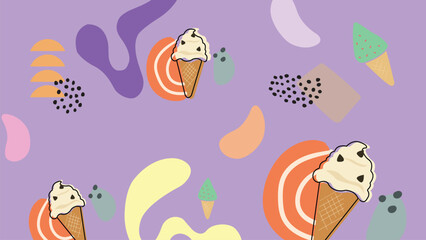 Happy Ice Cream Cone Background