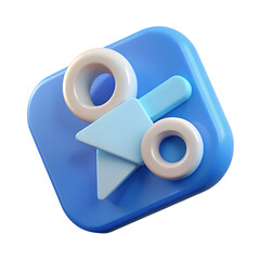 3d blue plastic box