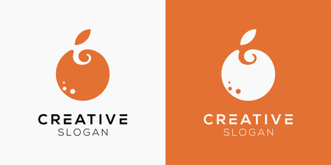 Orange fruit logo design templates. Modern isolated Orange symbols for juice and health.