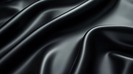 Obraz premium Close-up view of dark, smooth fabric