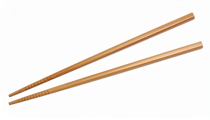 wooden chopsticks isolated on white background 