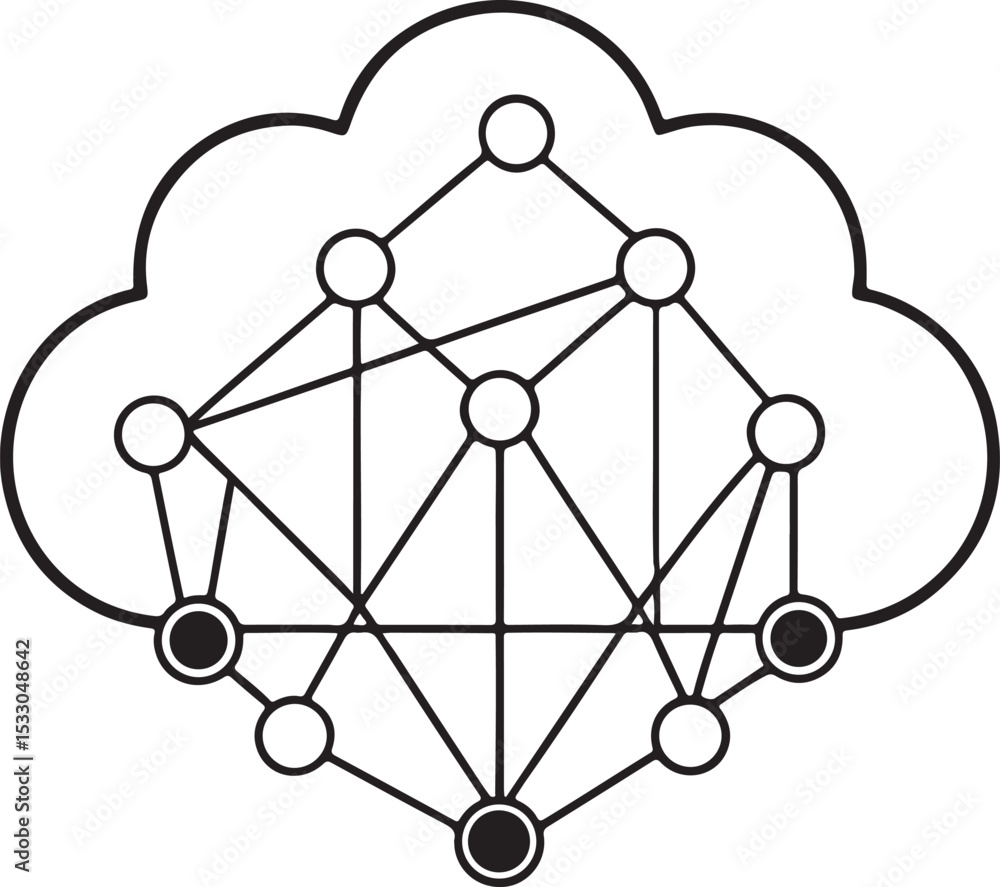 Aufkleber abstract 3d social network connection showing a global community and business teamwork