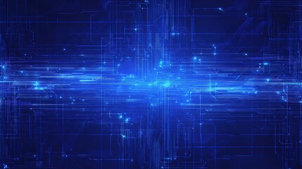 Fototapeta premium Abstract Blue Circuit Grid Background with Minimal Design Elements