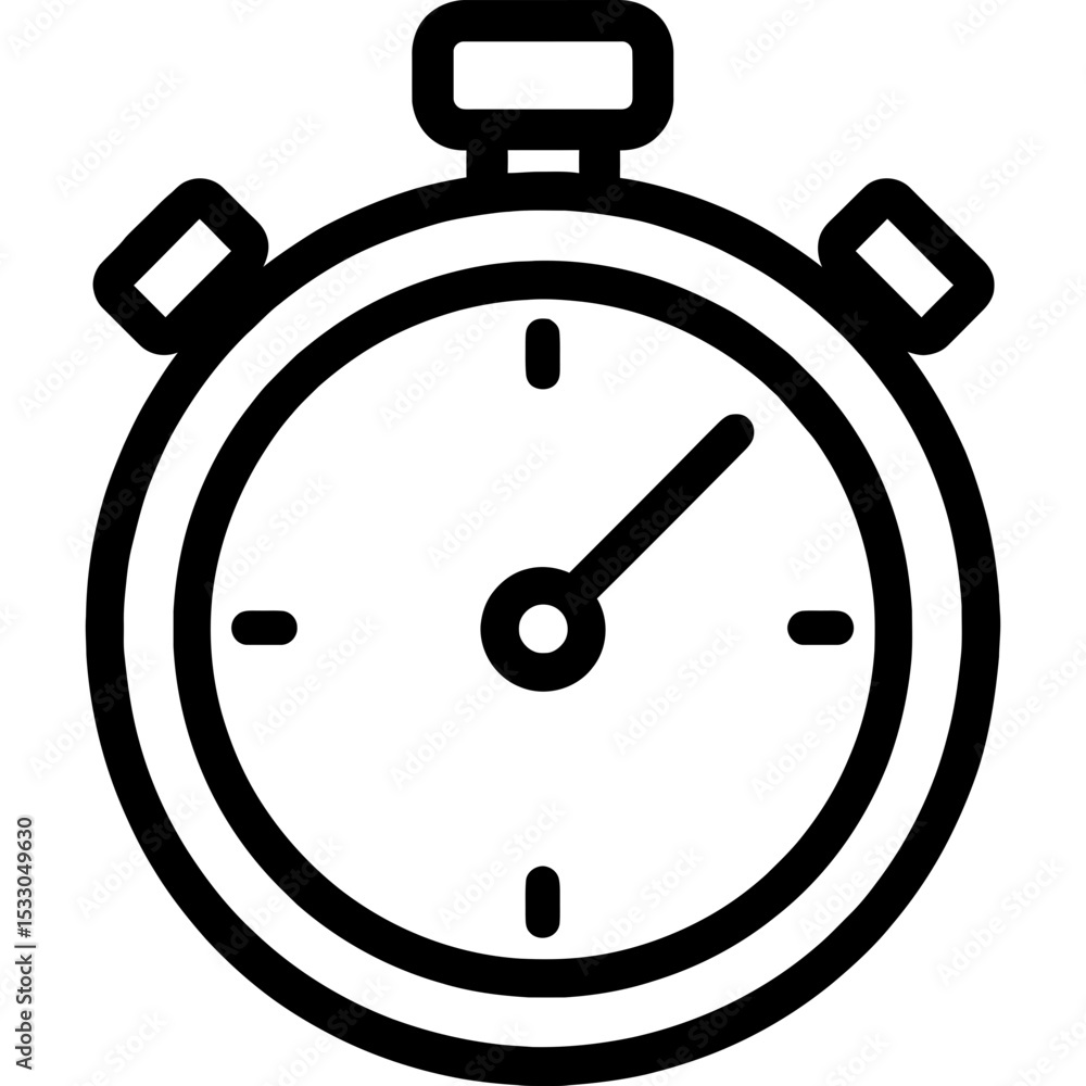 Poster clean design clock icon with start and stop buttons