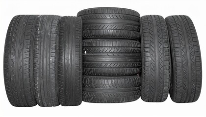 Obraz premium Car tires on a white background 