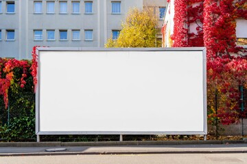 banner for advertisement on the fence of the building.