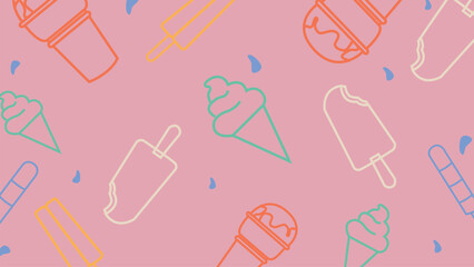 Pink ice cream cone background