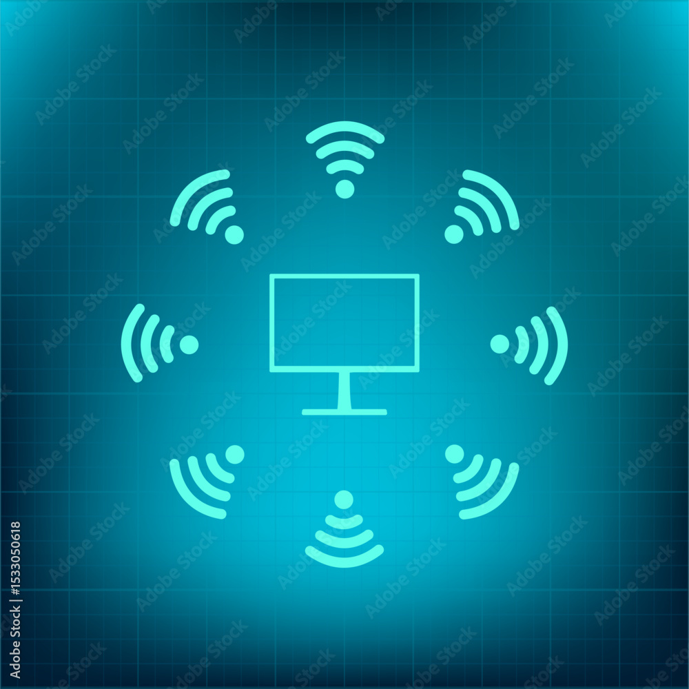 Poster vector icon on a blue background with a gradient