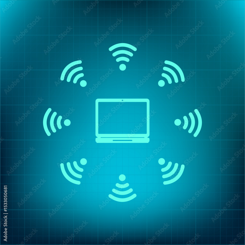 Poster vector icon on a blue background with a gradient