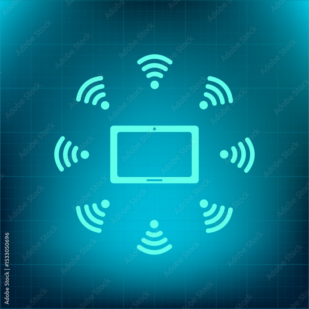 Poster vector icon on a blue background with a gradient