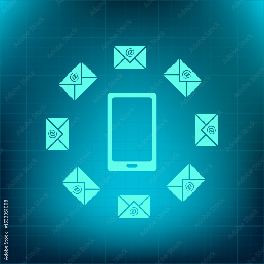 Poster vector icon on a blue background with a gradient