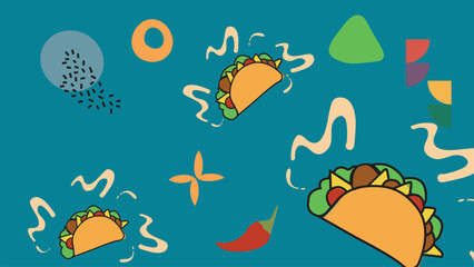 Crispy Tacos and Soda Background