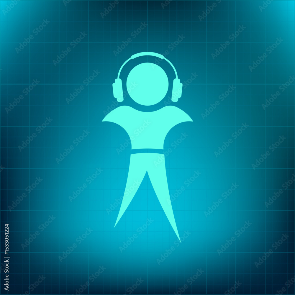 Poster vector icon on a blue background with a gradient