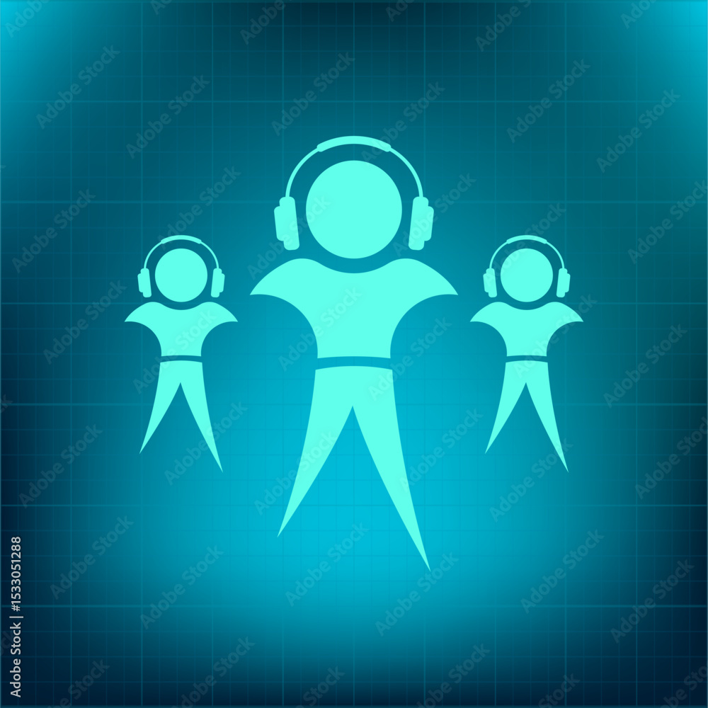 Poster vector icon on a blue background with a gradient