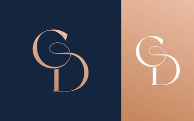 Initial letter CD DC logo design vector illustration for couple, wedding, and business