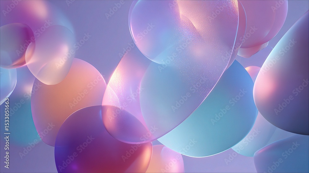 Poster abstract technology background with floating translucent shapes
