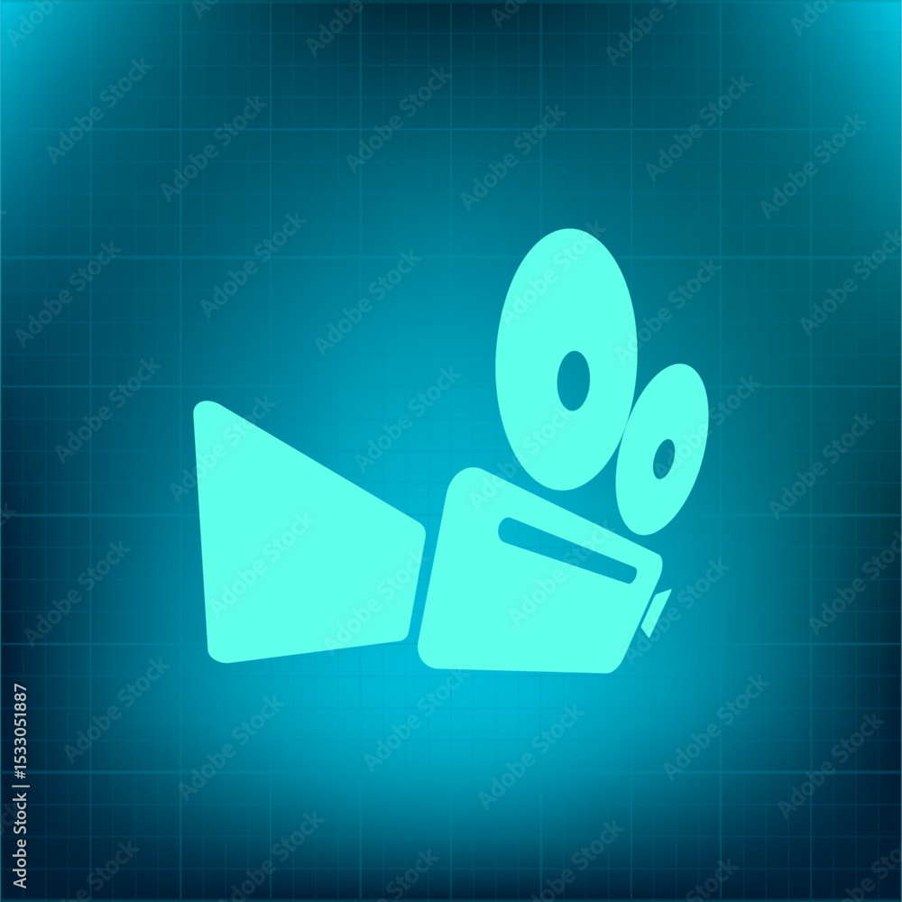 Poster vector icon on a blue background with a gradient