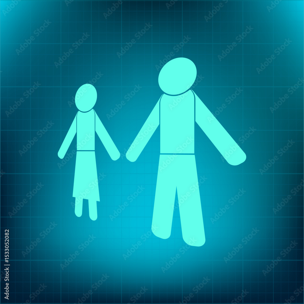 Poster vector icon on a blue background with a gradient