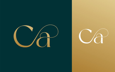Initial letter CA AC logo design vector illustration for couple, wedding, and business