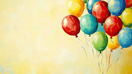 Colorful balloons against a textured background