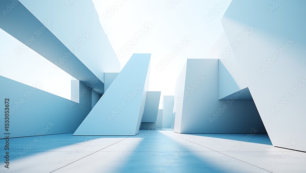 Poster abstract architecture a realm of geometric forms and shadows