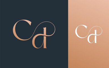 Initial letter CD DC logo design vector illustration for couple, wedding, and business