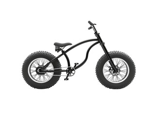 Fototapeta premium Sleek black fat tire bike with a minimalist design, perfect for rugged terrains and stylish rides.