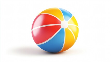 Colorful Beach Ball Vector Illustration Isolated on White Background