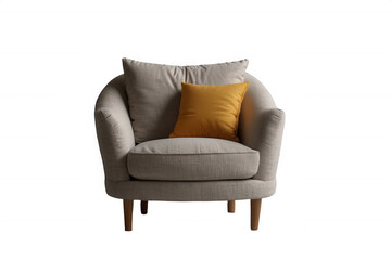 Fototapeta premium Shop modern accent chair with cushion for living room home decor furniture on transparent background