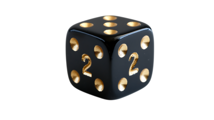 Black and golden colour dice