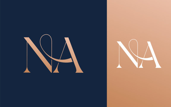 Initial letter NA AN logo design vector illustration for couple, wedding, and business