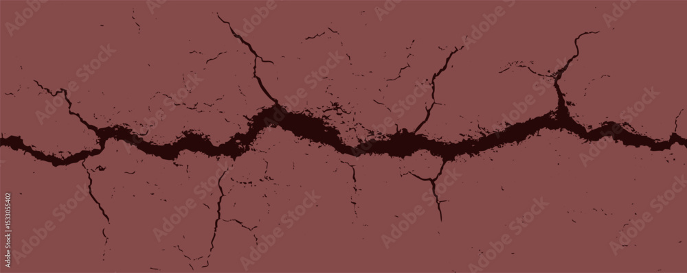 Aufkleber cracked surface reveals texture and erosion patterns while showcasing earthy tones of reddish brown 