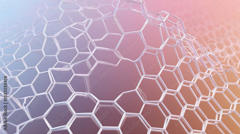 Poster soft gradient hexagonal mesh pattern on abstract backdrop