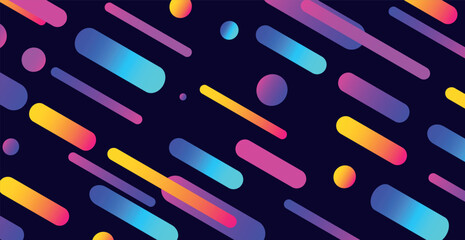 Modern abstraction, composition made of various rounded shapes of lines in color - Vector illustration