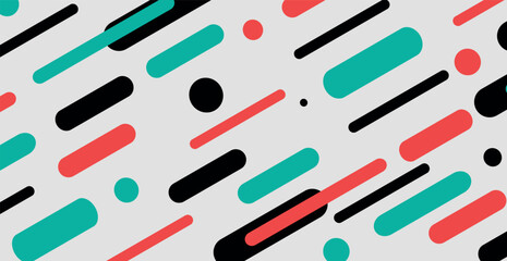 Modern abstraction, composition made of various rounded shapes of lines in color - Vector illustration