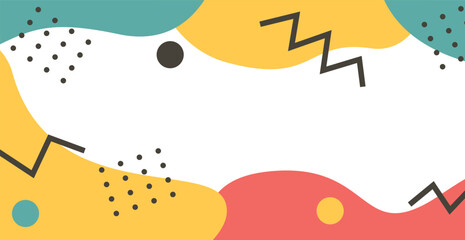 Colorful multicolored panoramic abstract background from different geometric shapes - Vector illustration